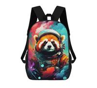 sinyumoney 17inch Space Red Panda Adventure -3 Mochila Escolar Infantil Con Estampado 3D, Mochila Escolar Informal Para Niños De Primaria Y Secundaria