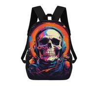 sinyumoney 17inch Space Skull Art Print Mochila Escolar Infantil Con Estampado 3D, Mochila Escolar Informal Para Niños De Primaria Y Secundaria