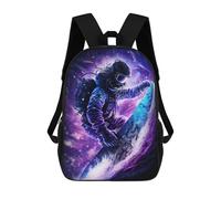 sinyumoney 17inch Space Surfing Adventure Mochila Escolar Infantil Con Estampado 3D, Mochila Escolar Informal Para Niños De Primaria Y Secundaria