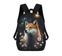 sinyumoney 17inch Starry Night Shiba Inu Art Print Mochila Escolar Infantil Con Estampado 3D, Mochila Escolar Informal Para Niños De Primaria Y Secundaria