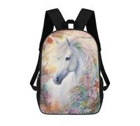 sinyumoney 17inch Stunning White Horse Mochila Escolar Infantil Con Estampado 3D, Mochila Escolar Informal Para Niños De Primaria Y Secundaria