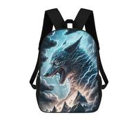 sinyumoney 17inch Thundering Wolf Art Print -5 Mochila Escolar Infantil Con Estampado 3D, Mochila Escolar Informal Para Niños De Primaria Y Secundaria