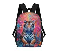 sinyumoney 17inch Tiger in Tropical Paradise Mochila Escolar Infantil Con Estampado 3D, Mochila Escolar Informal Para Niños De Primaria Y Secundaria