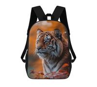sinyumoney 17inch Tiger Portrait in Autumnal Setting Mochila Escolar Infantil Con Estampado 3D, Mochila Escolar Informal Para Niños De Primaria Y Secundaria