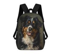 sinyumoney 17inch Tri-Color Australian Shepherd Portrait Mochila Escolar Infantil Con Estampado 3D, Mochila Escolar Informal Para Niños De Primaria Y Secundaria