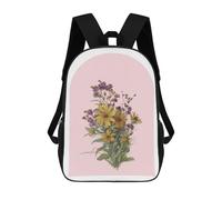 sinyumoney 17inch Vintage Wildflower Bouquet Pink Mochila Escolar Infantil Con Estampado 3D, Mochila Escolar Informal Para Niños De Primaria Y Secundaria