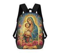 sinyumoney 17inch Virgin Mary with Baby Jesus Art Print -1 Mochila Escolar Infantil Con Estampado 3D, Mochila Escolar Informal Para Niños De Primaria Y Secundaria