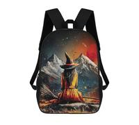 sinyumoney 17inch Witch's Solitude Mountain Sunset Mochila Escolar Infantil Con Estampado 3D, Mochila Escolar Informal Para Niños De Primaria Y Secundaria