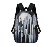 sinyumoney 17inchMochila Art Deco Cityscape Mochila Escolar Impresa En 3D Para Niños Y Niñas, Mochila Para Portátil Para Niños/estudiantes/adultos
