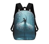 sinyumoney 17inchMochila Ballerina in Floral Dress-1 Mochila Escolar Impresa En 3D Para Niños Y Niñas, Mochila Para Portátil Para Niños/estudiantes/adultos