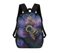 sinyumoney 17inchMochila Bee on Purple Flower Mochila Escolar Impresa En 3D Para Niños Y Niñas, Mochila Para Portátil Para Niños/estudiantes/adultos
