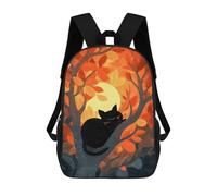 sinyumoney 17inchMochila Black Cat Sleeping in Autumn Tree Mochila Escolar Impresa En 3D Para Niños Y Niñas, Mochila Para Portátil Para Niños/estudiantes/adultos