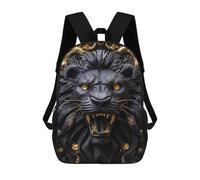 sinyumoney 17inchMochila Black Golden Lion Roar Mochila Escolar Impresa En 3D Para Niños Y Niñas, Mochila Para Portátil Para Niños/estudiantes/adultos