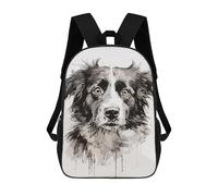 sinyumoney 17inchMochila Black White Dog Painting Mochila Escolar Impresa En 3D Para Niños Y Niñas, Mochila Para Portátil Para Niños/estudiantes/adultos