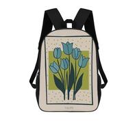 sinyumoney 17inchMochila Blue Tulips Mid Century Mochila Escolar Impresa En 3D Para Niños Y Niñas, Mochila Para Portátil Para Niños/estudiantes/adultos