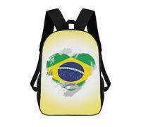 sinyumoney 17inchMochila Brazil Flag Mochila Escolar Impresa En 3D Para Niños Y Niñas, Mochila Para Portátil Para Niños/estudiantes/adultos