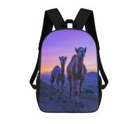 sinyumoney 17inchMochila Camel Family at Sunset Mochila Escolar Impresa En 3D Para Niños Y Niñas, Mochila Para Portátil Para Niños/estudiantes/adultos