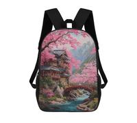 sinyumoney 17inchMochila Cherry Blossom Valley Landscape Mochila Escolar Impresa En 3D Para Niños Y Niñas, Mochila Para Portátil Para Niños/estudiantes/adultos