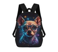 sinyumoney 17inchMochila Chihuahua Glasses Fashion Art Print Mochila Escolar Impresa En 3D Para Niños Y Niñas, Mochila Para Portátil Para Niños/estudiantes/adultos