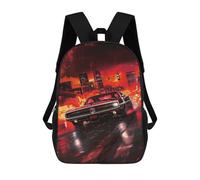 sinyumoney 17inchMochila City Night Racing Adventure Mochila Escolar Impresa En 3D Para Niños Y Niñas, Mochila Para Portátil Para Niños/estudiantes/adultos