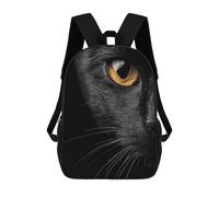 sinyumoney 17inchMochila Close-up of A Black Cats Face Mochila Escolar Impresa En 3D Para Niños Y Niñas, Mochila Para Portátil Para Niños/estudiantes/adultos