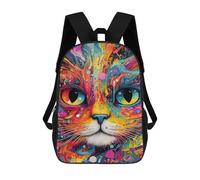 sinyumoney 17inchMochila Colorful Abstract Cat Art Print-4 Mochila Escolar Impresa En 3D Para Niños Y Niñas, Mochila Para Portátil Para Niños/estudiantes/adultos