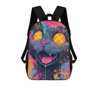 sinyumoney 17inchMochila Colorful Abstract Cat Art Print Mochila Escolar Impresa En 3D Para Niños Y Niñas, Mochila Para Portátil Para Niños/estudiantes/adultos