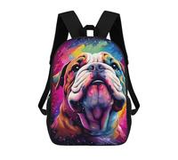 sinyumoney 17inchMochila Colorful Bulldog Art Print-2 Mochila Escolar Impresa En 3D Para Niños Y Niñas, Mochila Para Portátil Para Niños/estudiantes/adultos