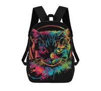 sinyumoney 17inchMochila Colorful Cat Headphones Art Print Mochila Escolar Impresa En 3D Para Niños Y Niñas, Mochila Para Portátil Para Niños/estudiantes/adultos