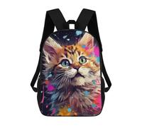 sinyumoney 17inchMochila Colorful Cat Painting-2 Mochila Escolar Impresa En 3D Para Niños Y Niñas, Mochila Para Portátil Para Niños/estudiantes/adultos