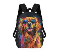 sinyumoney 17inchMochila Colorful Dog Sunglasses Art Print-18 Mochila Escolar Impresa En 3D Para Niños Y Niñas, Mochila Para Portátil Para Niños/estudiantes/adultos