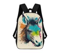 sinyumoney 17inchMochila Colorful Donkey Art Print Mochila Escolar Impresa En 3D Para Niños Y Niñas, Mochila Para Portátil Para Niños/estudiantes/adultos