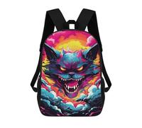 sinyumoney 17inchMochila Colorful Fantasy Monster Artwork Mochila Escolar Impresa En 3D Para Niños Y Niñas, Mochila Para Portátil Para Niños/estudiantes/adultos