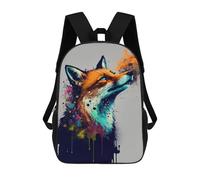 sinyumoney 17inchMochila Colorful Fox Art Print-7 Mochila Escolar Impresa En 3D Para Niños Y Niñas, Mochila Para Portátil Para Niños/estudiantes/adultos