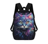 sinyumoney 17inchMochila Colorful Galaxy Cat Art Print Mochila Escolar Impresa En 3D Para Niños Y Niñas, Mochila Para Portátil Para Niños/estudiantes/adultos