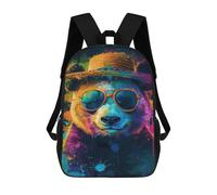sinyumoney 17inchMochila Colorful Panda with Hat Art Print Mochila Escolar Impresa En 3D Para Niños Y Niñas, Mochila Para Portátil Para Niños/estudiantes/adultos