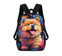 sinyumoney 17inchMochila Colorful Pomeranian Art Print Mochila Escolar Impresa En 3D Para Niños Y Niñas, Mochila Para Portátil Para Niños/estudiantes/adultos