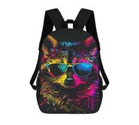 sinyumoney 17inchMochila Colorful Raccoon Sunglasses Art Mochila Escolar Impresa En 3D Para Niños Y Niñas, Mochila Para Portátil Para Niños/estudiantes/adultos