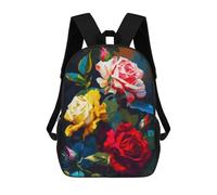 sinyumoney 17inchMochila Colorful Rose Bouquet Painting Mochila Escolar Impresa En 3D Para Niños Y Niñas, Mochila Para Portátil Para Niños/estudiantes/adultos