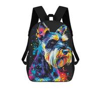 sinyumoney 17inchMochila Colorful Schnauzer Art Print-3 Mochila Escolar Impresa En 3D Para Niños Y Niñas, Mochila Para Portátil Para Niños/estudiantes/adultos