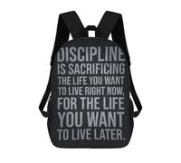 sinyumoney 17inchMochila Discipline Is Sacrificing Mochila Escolar Impresa En 3D Para Niños Y Niñas, Mochila Para Portátil Para Niños/estudiantes/adultos