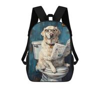 sinyumoney 17inchMochila Dog Reading Newspaper on Toilet-69 Mochila Escolar Impresa En 3D Para Niños Y Niñas, Mochila Para Portátil Para Niños/estudiantes/adultos