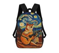 sinyumoney 17inchMochila Doge Guitarist in Starry Night Style Mochila Escolar Impresa En 3D Para Niños Y Niñas, Mochila Para Portátil Para Niños/estudiantes/adultos