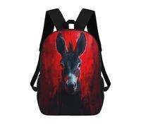 sinyumoney 17inchMochila Donkey Portrait in Red Mochila Escolar Impresa En 3D Para Niños Y Niñas, Mochila Para Portátil Para Niños/estudiantes/adultos
