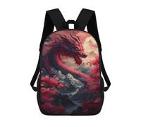 sinyumoney 17inchMochila Dragon Blood Moon Japan Mochila Escolar Impresa En 3D Para Niños Y Niñas, Mochila Para Portátil Para Niños/estudiantes/adultos