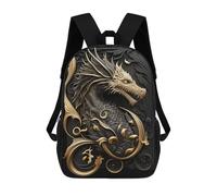 sinyumoney 17inchMochila Dragon Golden Flame Mochila Escolar Impresa En 3D Para Niños Y Niñas, Mochila Para Portátil Para Niños/estudiantes/adultos