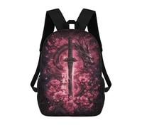 sinyumoney 17inchMochila Dragon Sword with Flowers Art Print-3 Mochila Escolar Impresa En 3D Para Niños Y Niñas, Mochila Para Portátil Para Niños/estudiantes/adultos
