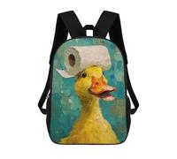 sinyumoney 17inchMochila Duck with Toilet Paper Hat Mochila Escolar Impresa En 3D Para Niños Y Niñas, Mochila Para Portátil Para Niños/estudiantes/adultos