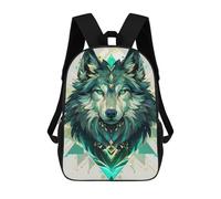 sinyumoney 17inchMochila Emerald Wolf Mochila Escolar Impresa En 3D Para Niños Y Niñas, Mochila Para Portátil Para Niños/estudiantes/adultos