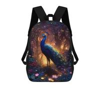 sinyumoney 17inchMochila Enchanted Forest Peacock-2 Mochila Escolar Impresa En 3D Para Niños Y Niñas, Mochila Para Portátil Para Niños/estudiantes/adultos